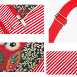Women Stripe Messenger Bag Crossbody Owl Canvas Shoulder Bag Girl
