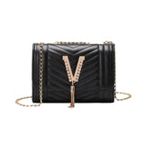 Women Tassel Chain Small Square Shoulder Messenger Crossbody Side Purse
