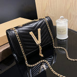 Women Tassel Chain Small Square Shoulder Messenger Crossbody Side Purse