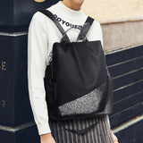 Women Travel Patchwork Backpack Anti-theft School Student Shoulder Bag