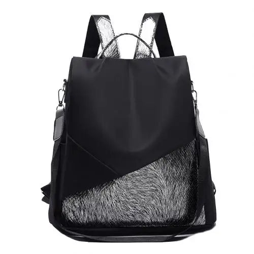 Women Travel Patchwork Backpack Anti-theft School Student Shoulder Bag