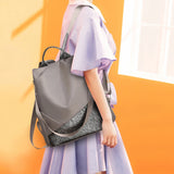 Women Travel Patchwork Backpack Anti-theft School Student Shoulder Bag