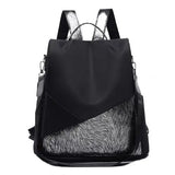 Women Travel Patchwork Backpack Anti-theft School Student Shoulder Bag