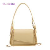 Vintage PU Leather Shoulder Bag Crossbody Chain Small Square Bag