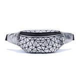Geometric Luminous Waist Bag Holographic Belt Pack for Women Men