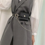 Women Waist Pack PU Fanny Pack Phone Chain Bags Lady Purse