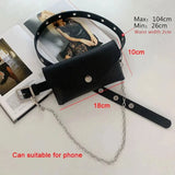 Women Waist Pack PU Fanny Pack Lady Belt Bag Phone Chain Bags