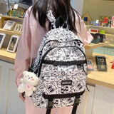 Waterproof Girl School Bag Travel Cartoon Print Lady Laptop Backpack