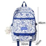 Waterproof Girl School Bag Travel Cartoon Print Lady Laptop Backpack