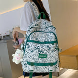 Waterproof Girl School Bag Travel Cartoon Print Lady Laptop Backpack