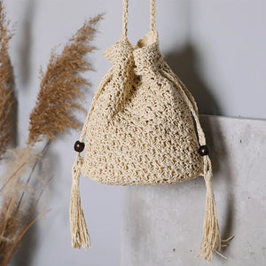 Vintage Women's Shoulder Bag Crossbody Bucket Handbag for Beach Vacation