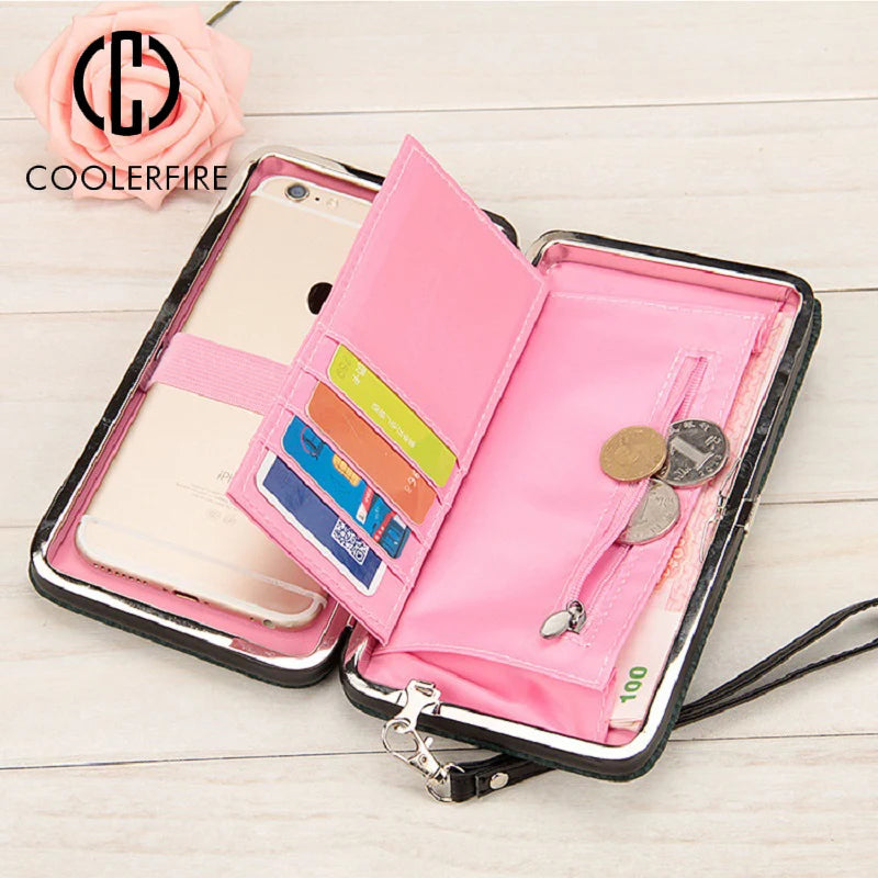 Women Portable Bow Solid Purse Zipper Handbag Wallet PJ191