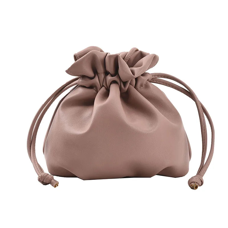 Women Shoulder Bag PU Leather Bucket Bag Crossbody Bag