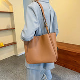 Stylish PU Leather Handbag Large Capacity Crossbody Shoulder Bag