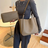Stylish PU Leather Handbag Large Capacity Crossbody Shoulder Bag
