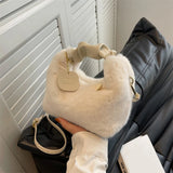 Women Faux Fur Crossbody Handbag Plush Shoulder Bag Zipper Lady's Messenger