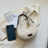Faux Fur Lamb Wool Armpit Shoulder Bag Small Purse Underarm Bag