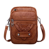 Women Faux Leather Small Crossbody Bag Cell Phone Purse Messenger Handbag