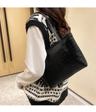 Leopard Crocodile Tote Bag, Waterproof Shoulder Purse