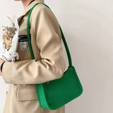 Women Felt Shoulder Bag Small Zipper Handbags