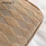 Women Clutch Bag Rhombus Underarm Solid Soft Large Capacity