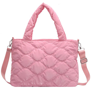 Women's Winter Down Satchel Quilted Tote