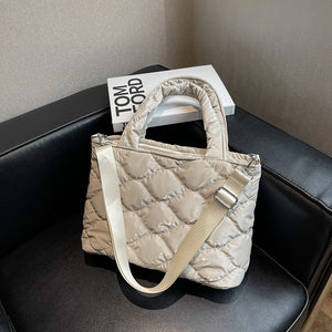 Women's Winter Down Satchel Quilted Tote