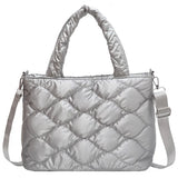 Women Winter Quilted Nylon Cotton-padded Tote Bag