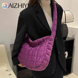 Women Tote Check Quilted Plaid Handle Soft Large Capacity Solid Casual