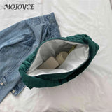 Women Quilted Plaid Tote Bag Soft Winter Large Capacity Solid Casual
