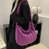 Women Quilted Plaid Messenger Bag Soft Large Capacity for Travel