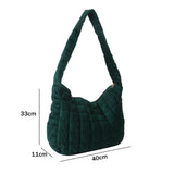 Women Quilted Plaid Messenger Bag Soft Large Capacity for Travel