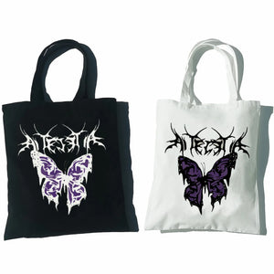 Women Female Goth Butterfly Harajuku Casual Shoulder Tote Bag