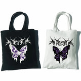 Women Female Goth Butterfly Harajuku Casual Shoulder Tote Bag