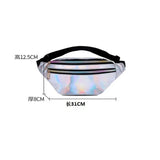 Women Laser Waist Bag Phone Pouch Geometric Chest Belt Fanny Pack