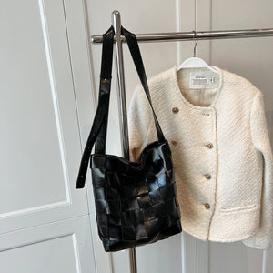 Women Weave Leather Shoulder Bag Lady Handbag Tote