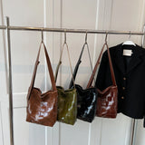 Women Weave Leather Shoulder Bag Lady Handbag Tote