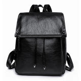 Women Leather Rucksack Student School Bag High Travel Backpack