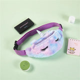 Flannel Waist Pack Unicorn Eyelash Shoulder Belt Bag Girl Fanny Phone Bag