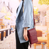 Women Flap Wallet Transparent Touch Screen Phone Small Shoulder Bag