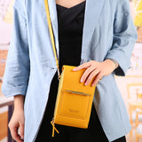 Women Flap Wallet Transparent Touch Screen Phone Small Shoulder Bag