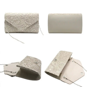 Floral Lace Evening Party Clutch Bag Bridal Wedding Purse Handbag