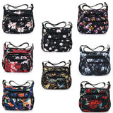 Floral Nylon Shoulder Crossbody Bag Zipper Messenger Satchel Tote Purse