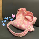 Floral Shoulder Bag Canvas Large Capacity Cross-body