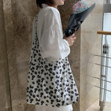 Floral Shoulder Bags Students Cross-body Casual Totes Bag Retro Cotton Handbags