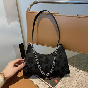 Floral Shoulder Bag Casual Ladies Chain Clutch Purse Handbags