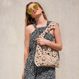 Women Flower Hollow Canvas Shoulder Bag Handbags