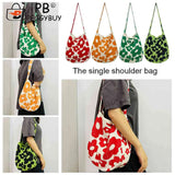 Women Flower Knitted Shoulder Bag Female Handbag Large Capacity Travel Tote