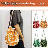 Women Flower Knitted Shoulder Bag Large Capacity Travel Tote