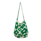 Women Flower Knitted Shoulder Bag Handbag Large Capacity Travel Tote